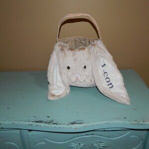 Pottery Barn Kids Long Ear Fur Easter Bunny Treat Bucket "LEON" (CC-6)